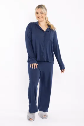 FINAL SALE Long Sleeve PJ Top in Navy