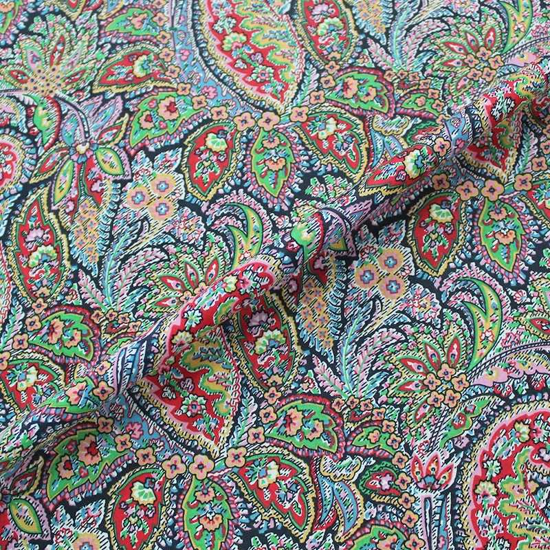 100CM REMNANT Dressmaking Paisley Cotton Lawn Fabric - Gerald