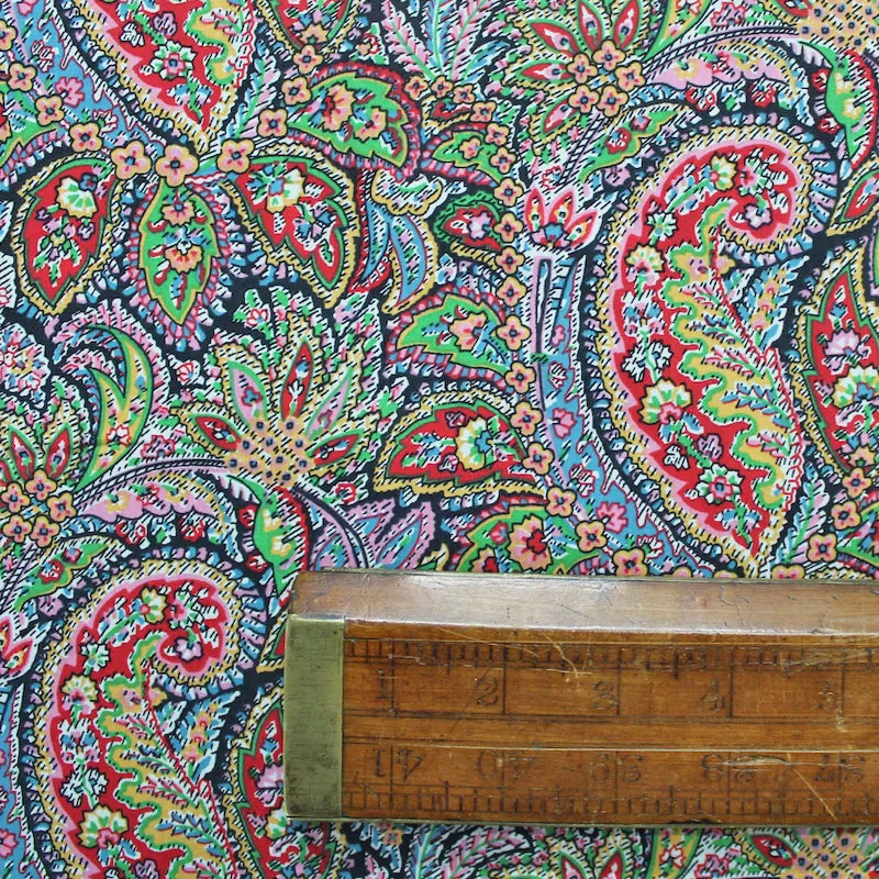 100CM REMNANT Dressmaking Paisley Cotton Lawn Fabric - Gerald