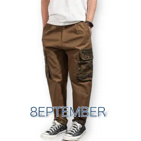 1924 Men's Multi-Pocket Cargo Pants Woven Cotton