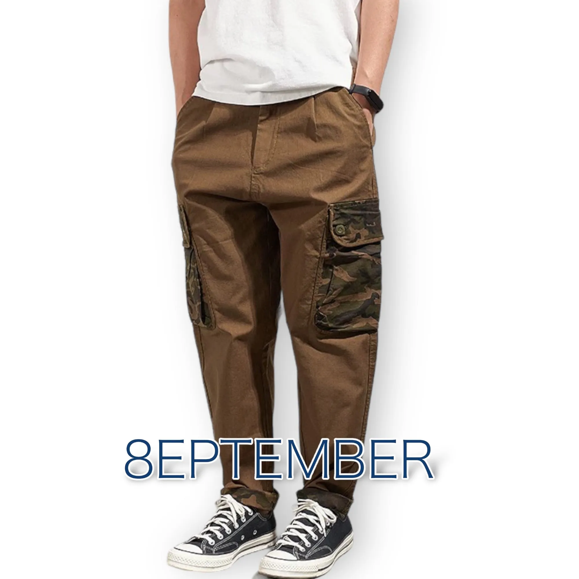 1924 Men's Multi-Pocket Cargo Pants Woven Cotton