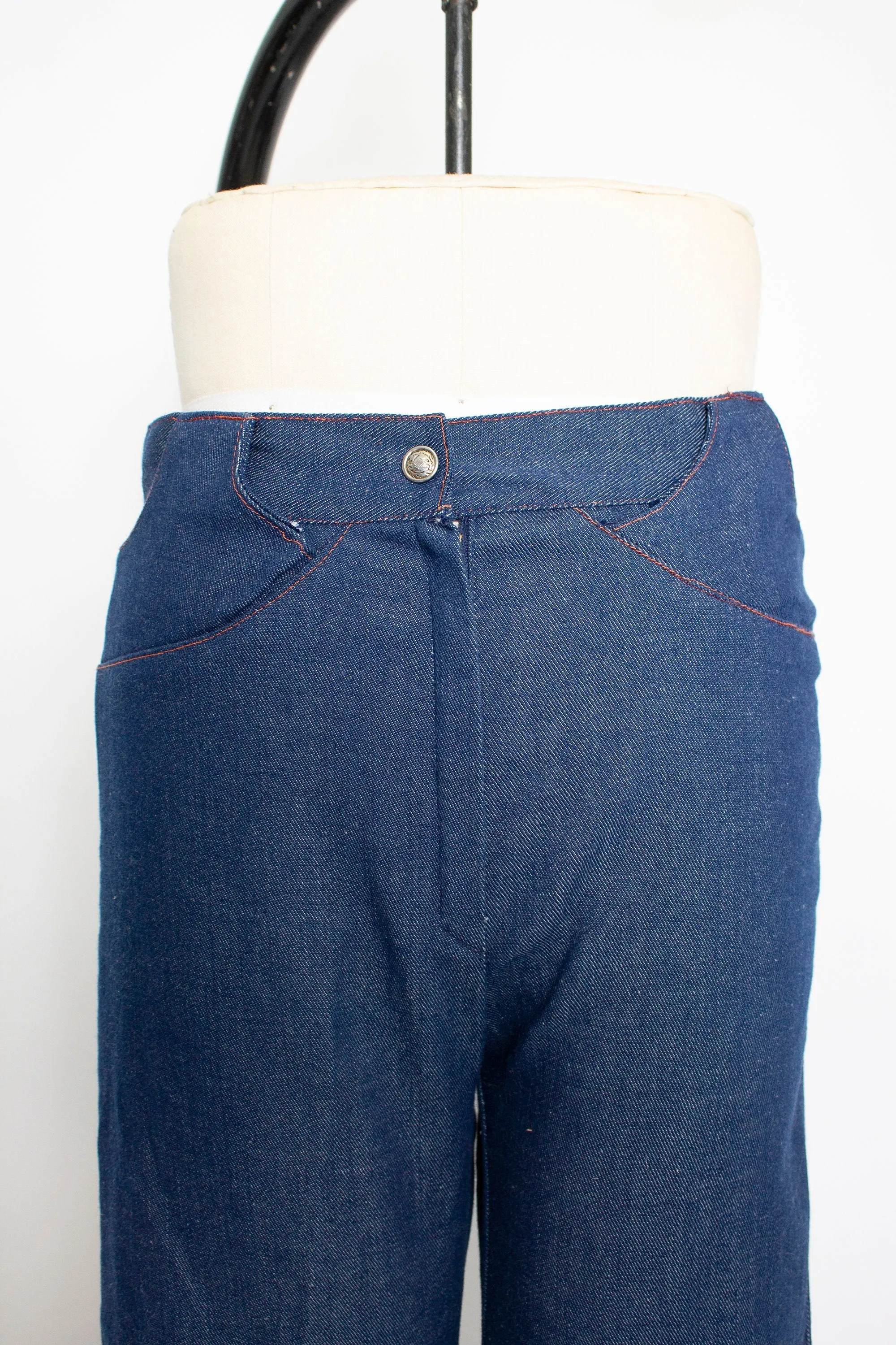 1970s JEANS Cropped Denim High Waist Flares 28" x 25"