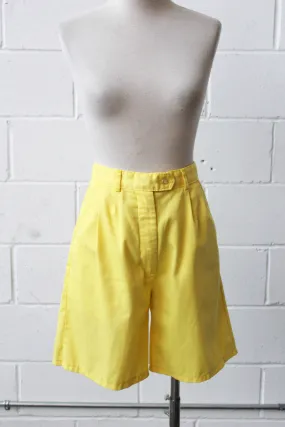 1980s Yellow High Waisted Shorts, Waist 28"