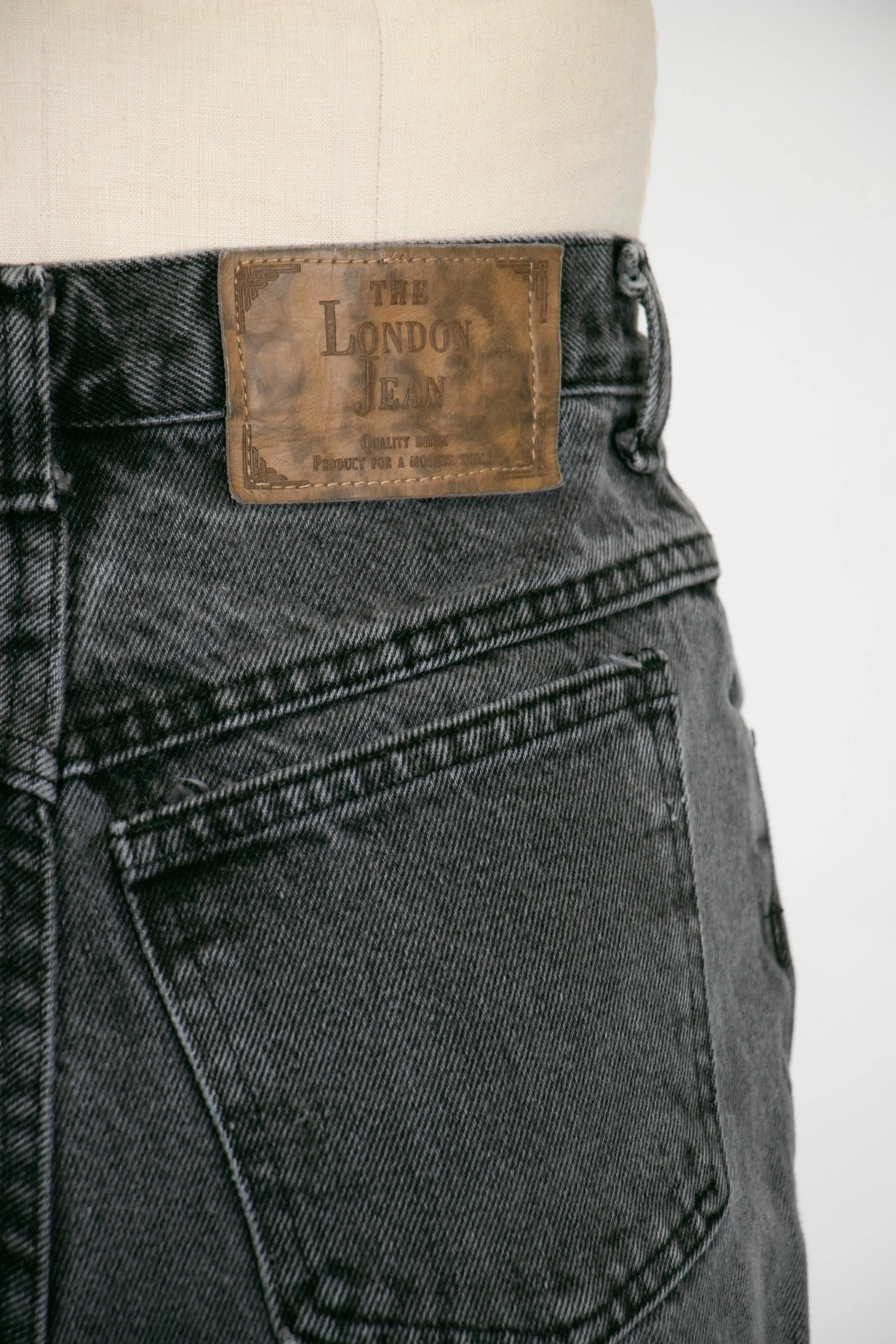 1990s JEANS Cotton Denim Black Faded 28" x 31"