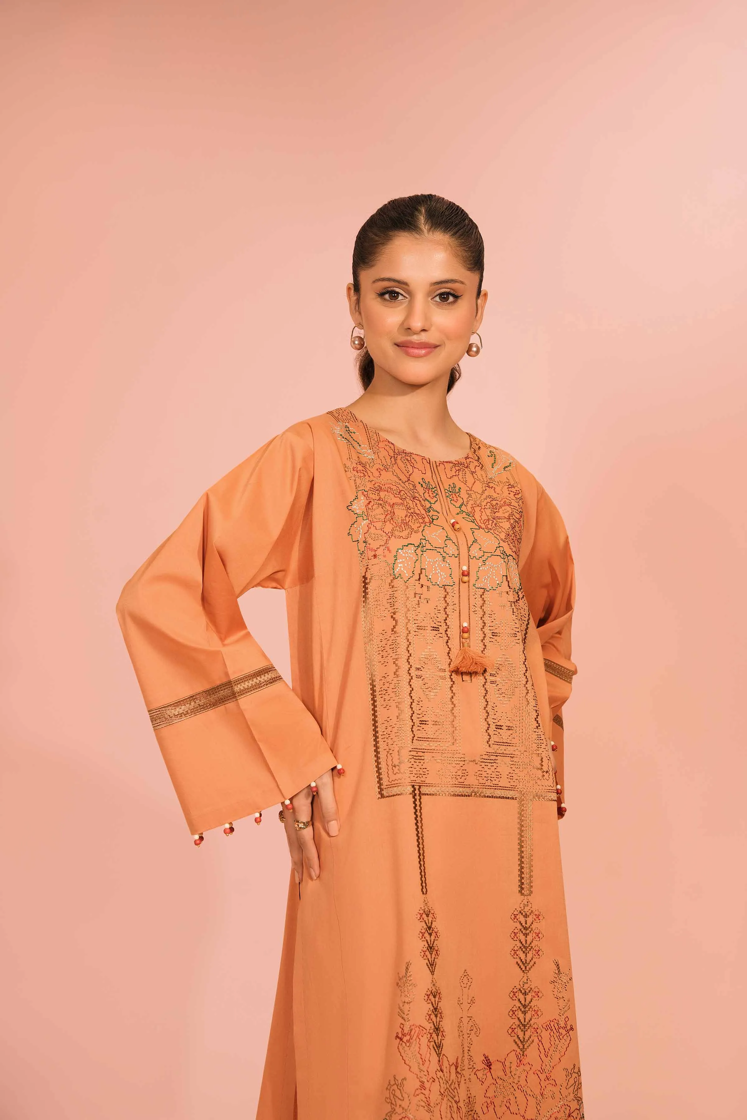 2 Piece - Dyed Embroidered Suit -  42301584