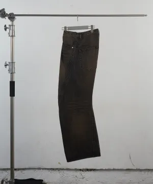 3D TWISTED WIDE LEG JEANS "MUD FADED BLACK"