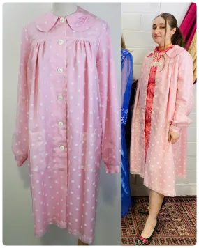 60s-Style Pink Flower Dress Jacket, Pinky's Uniform from Hairspray, Movie Costume, Embroidered P Initial