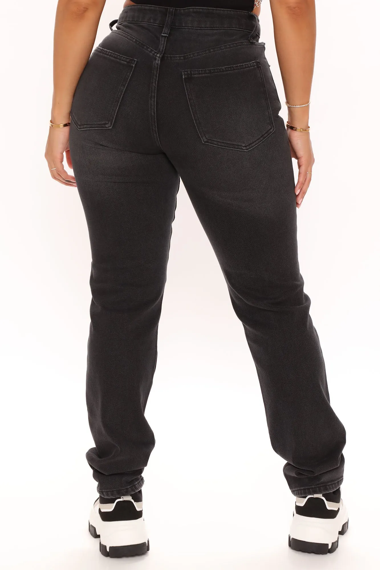 90's Iconic Straight Leg Jeans - Black