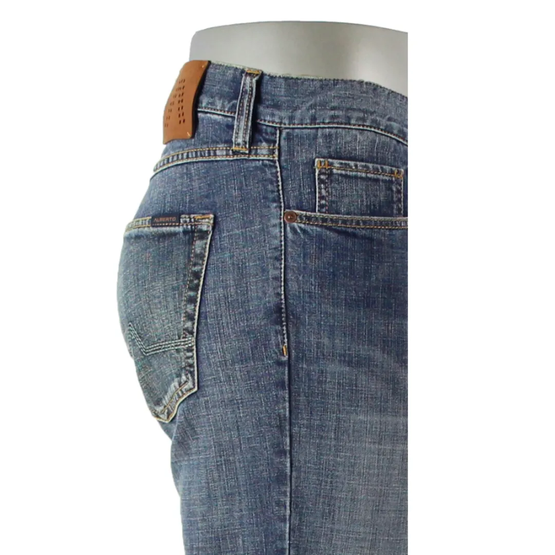 Alberto Pipe Authentic Denim Wash Med Blue Jeans