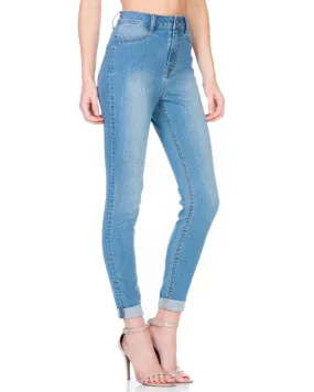 Aliyah - High Rise Medium Blue Super Skinny Denim Jeans