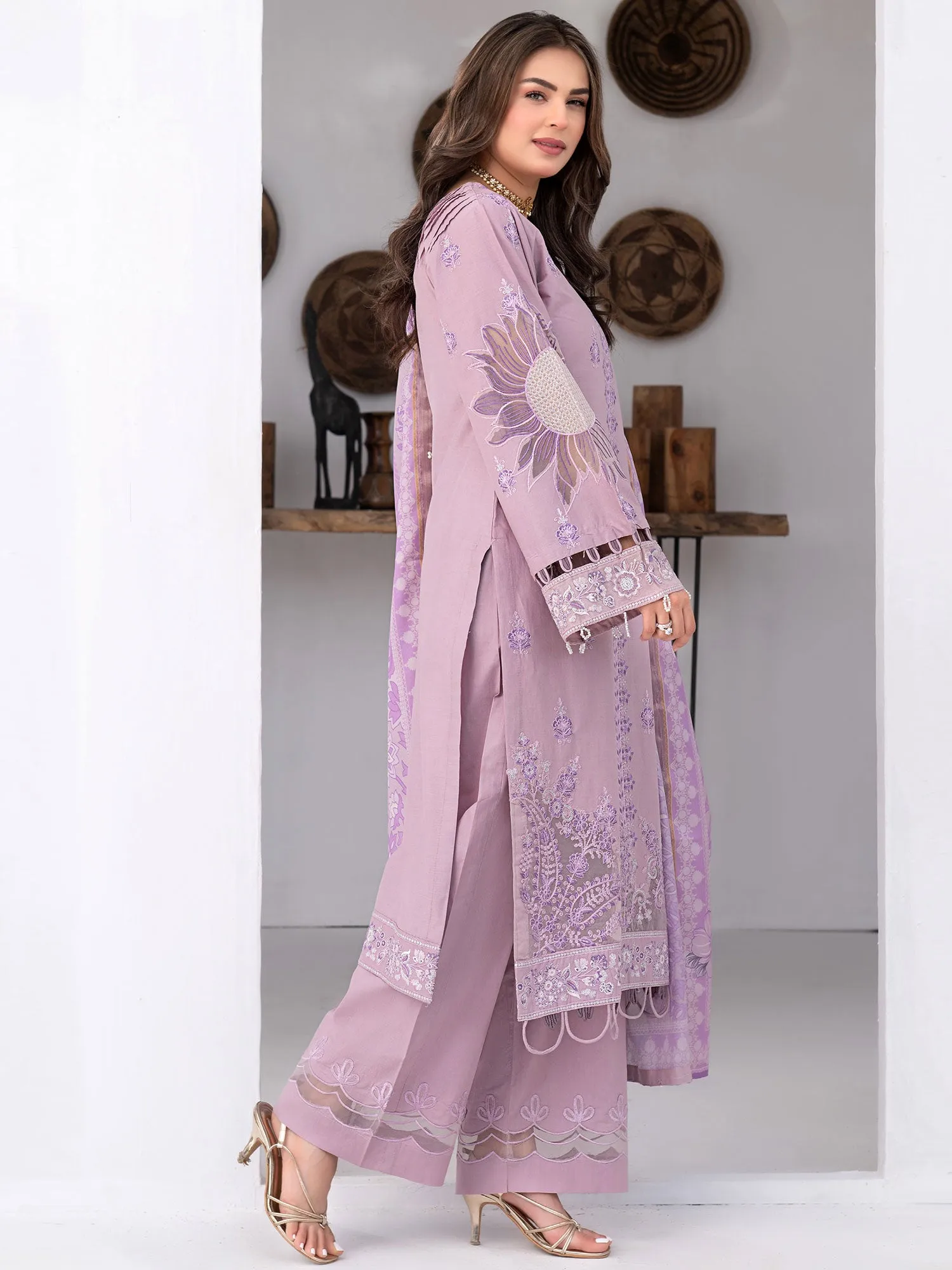 Ally's Luxury Cotton Lilac 3-Piece Suit (AL-822)