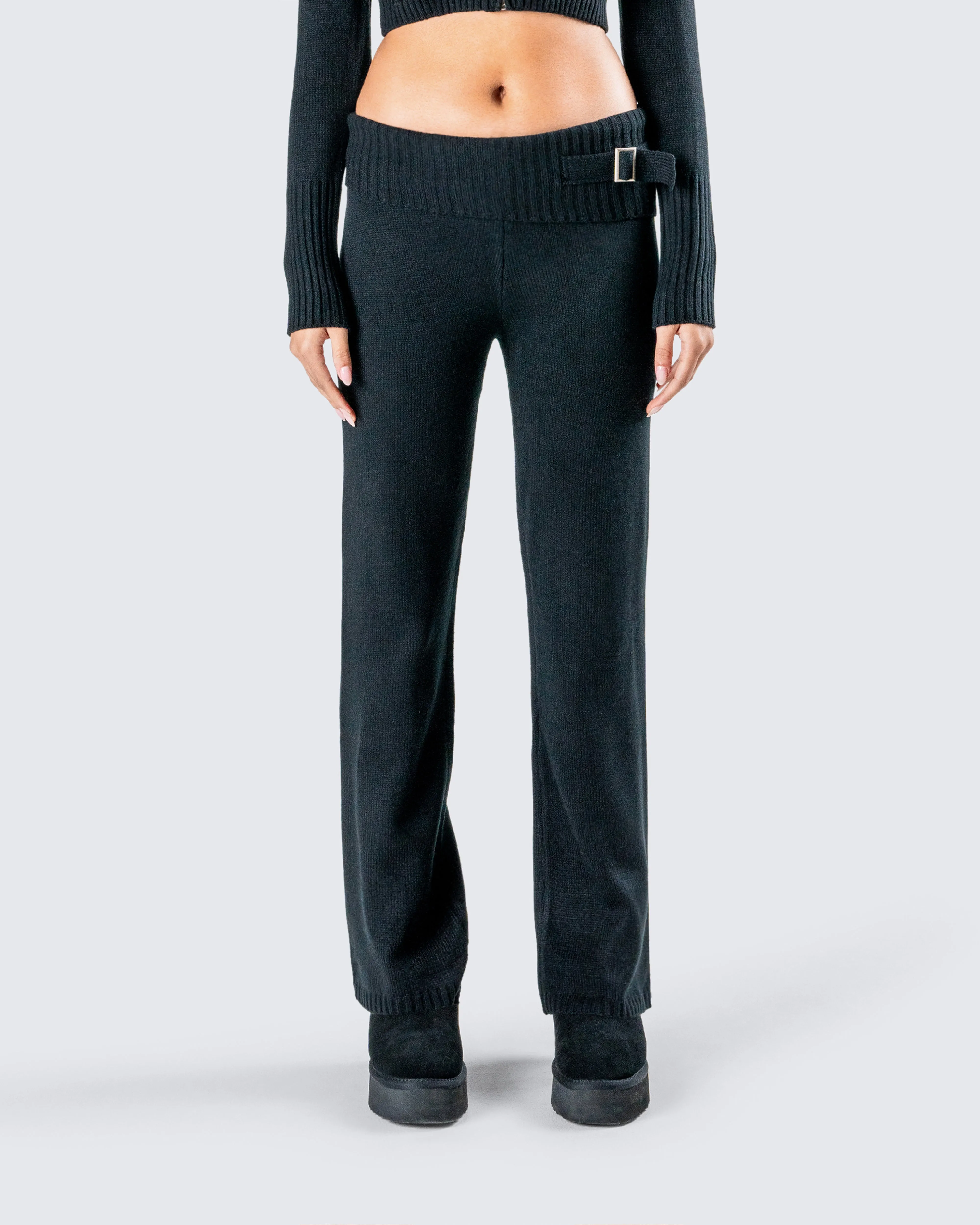 Alyssa Black Knit Pant