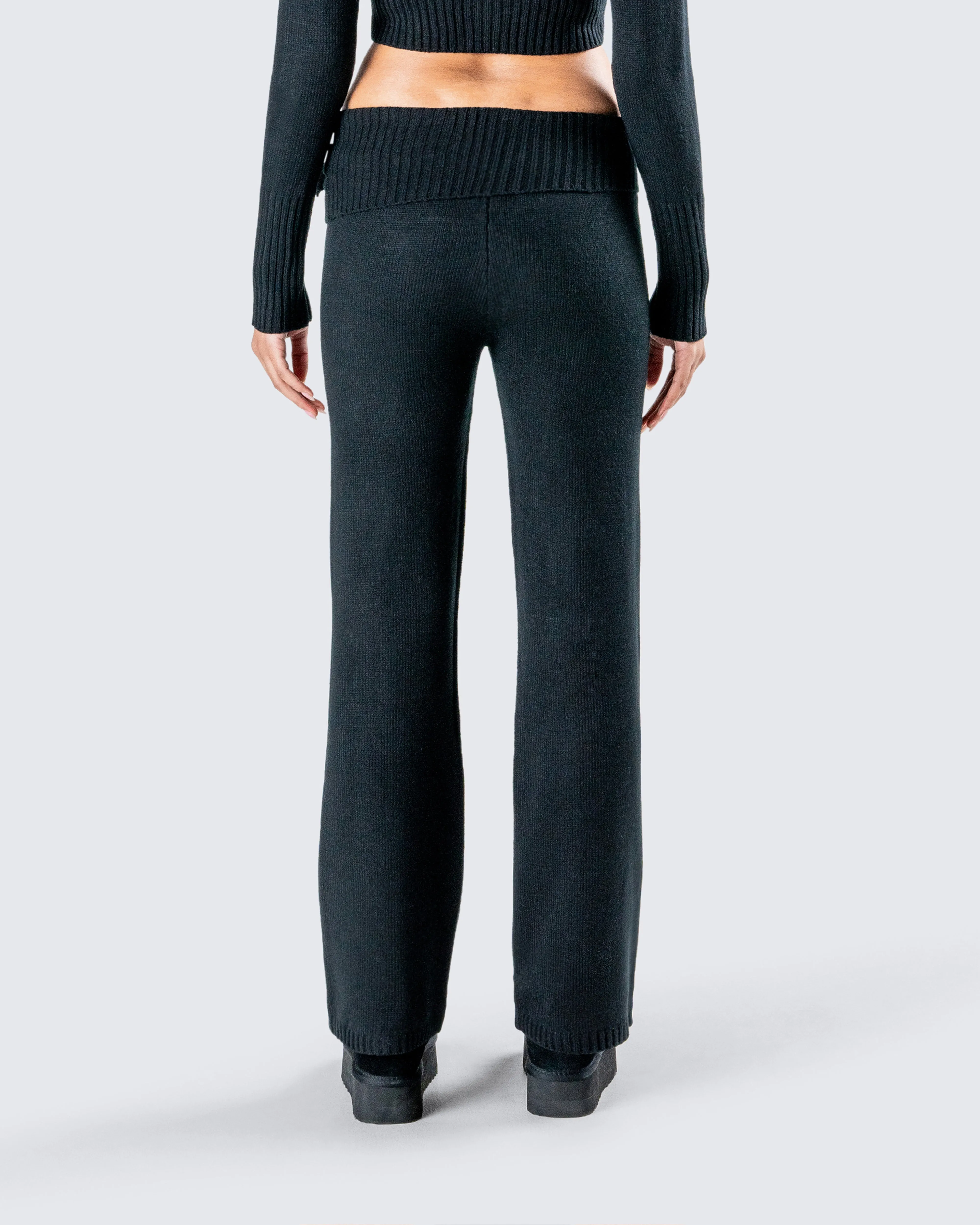 Alyssa Black Knit Pant