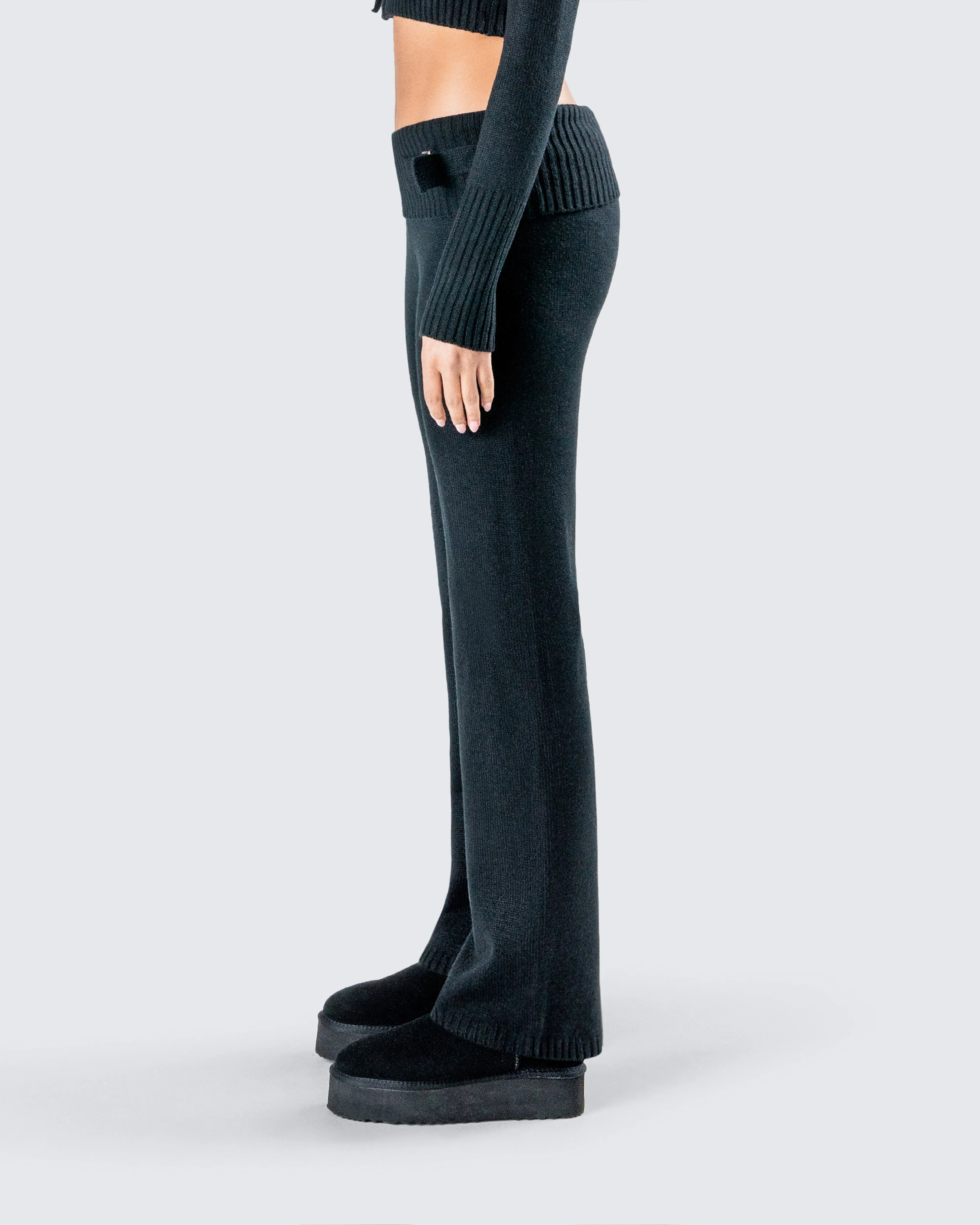 Alyssa Black Knit Pant