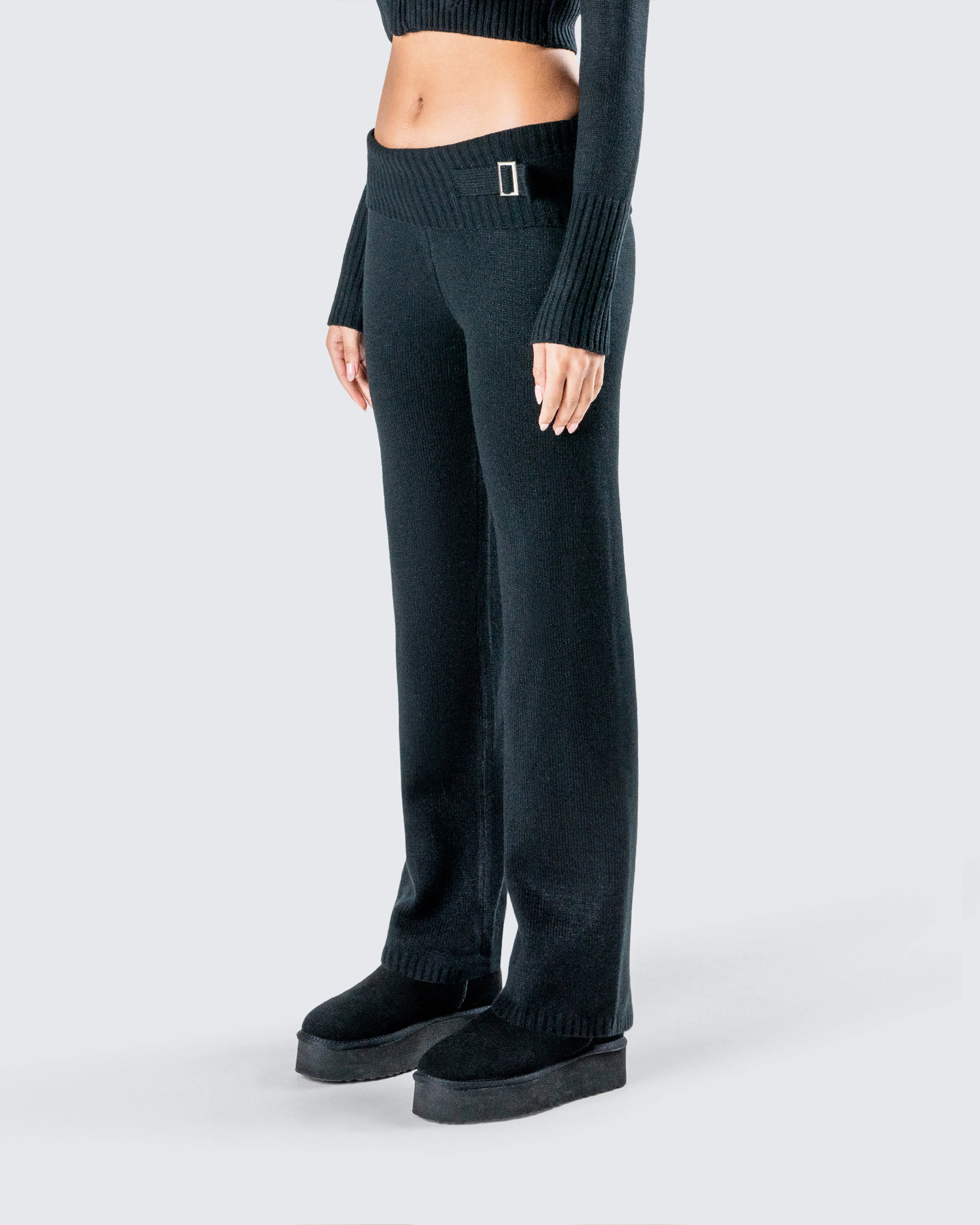 Alyssa Black Knit Pant