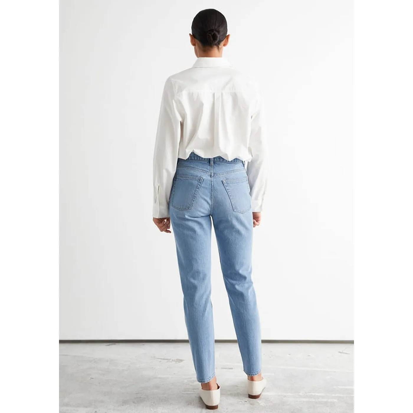 &OS Mid Rise Mom Fit Jeans