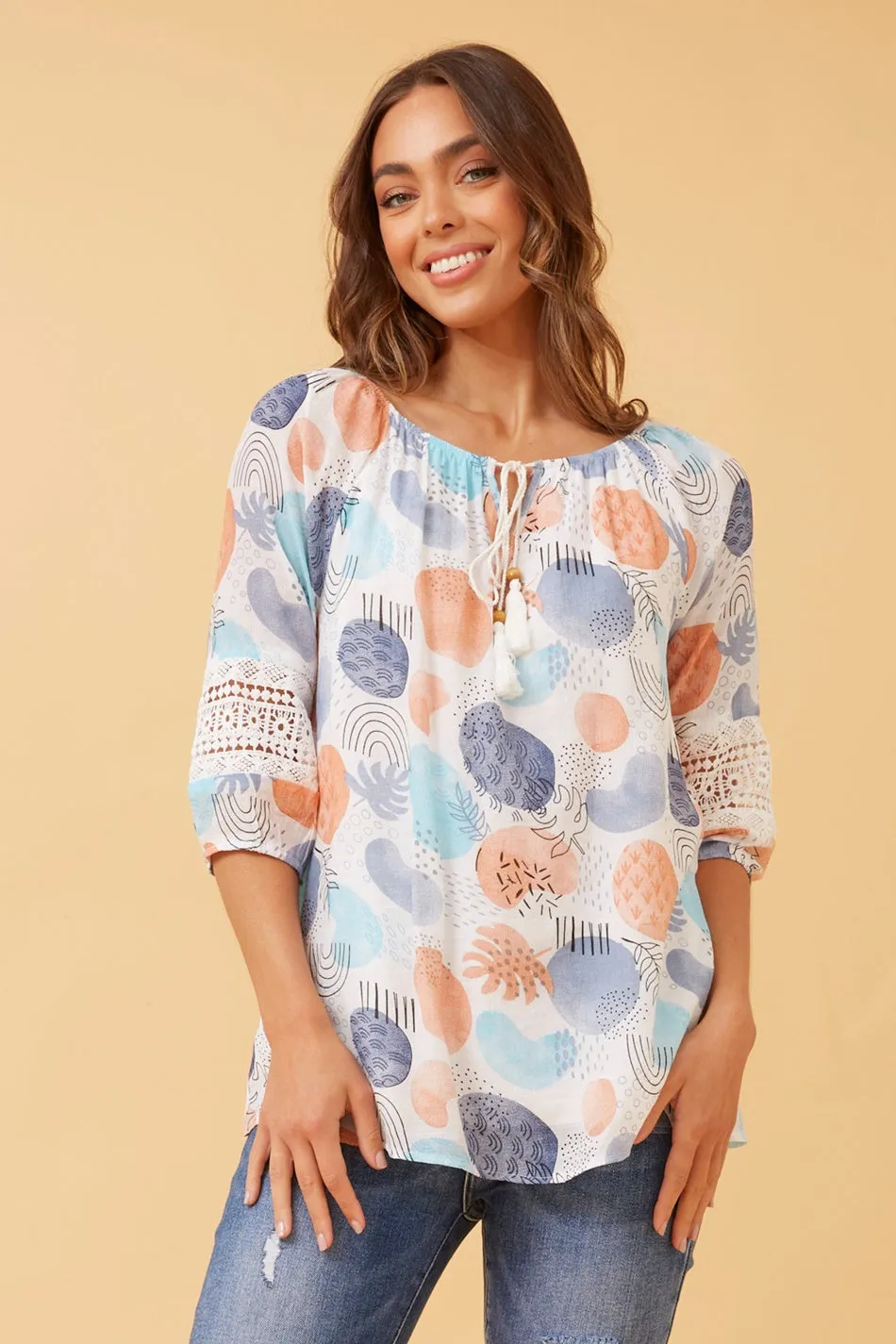 ANDREA ABSTRACT PRINT TOP