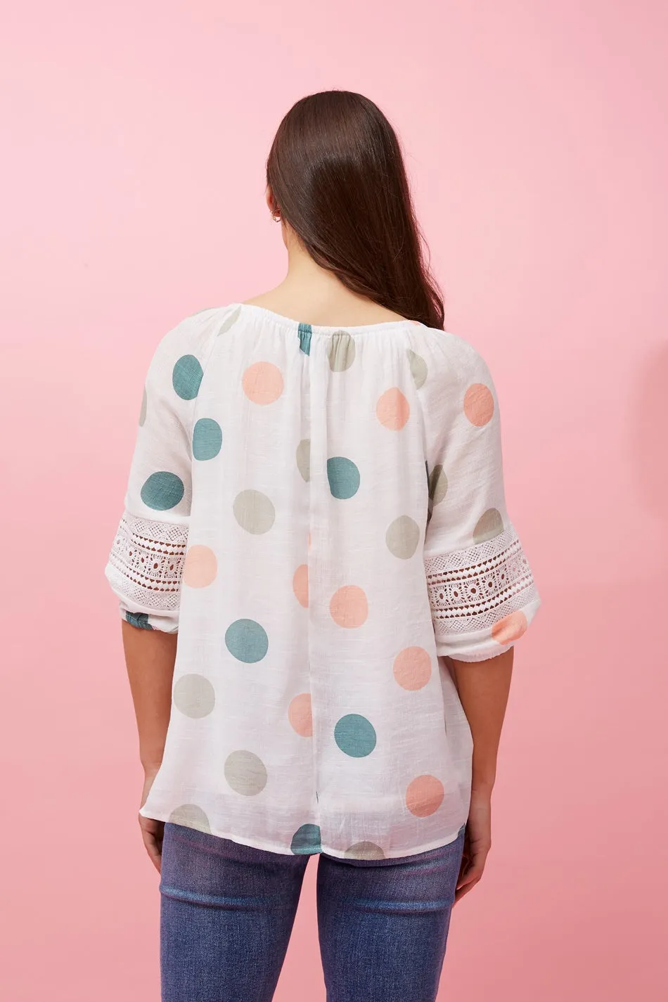 ANDREA POLKA DOT TOP