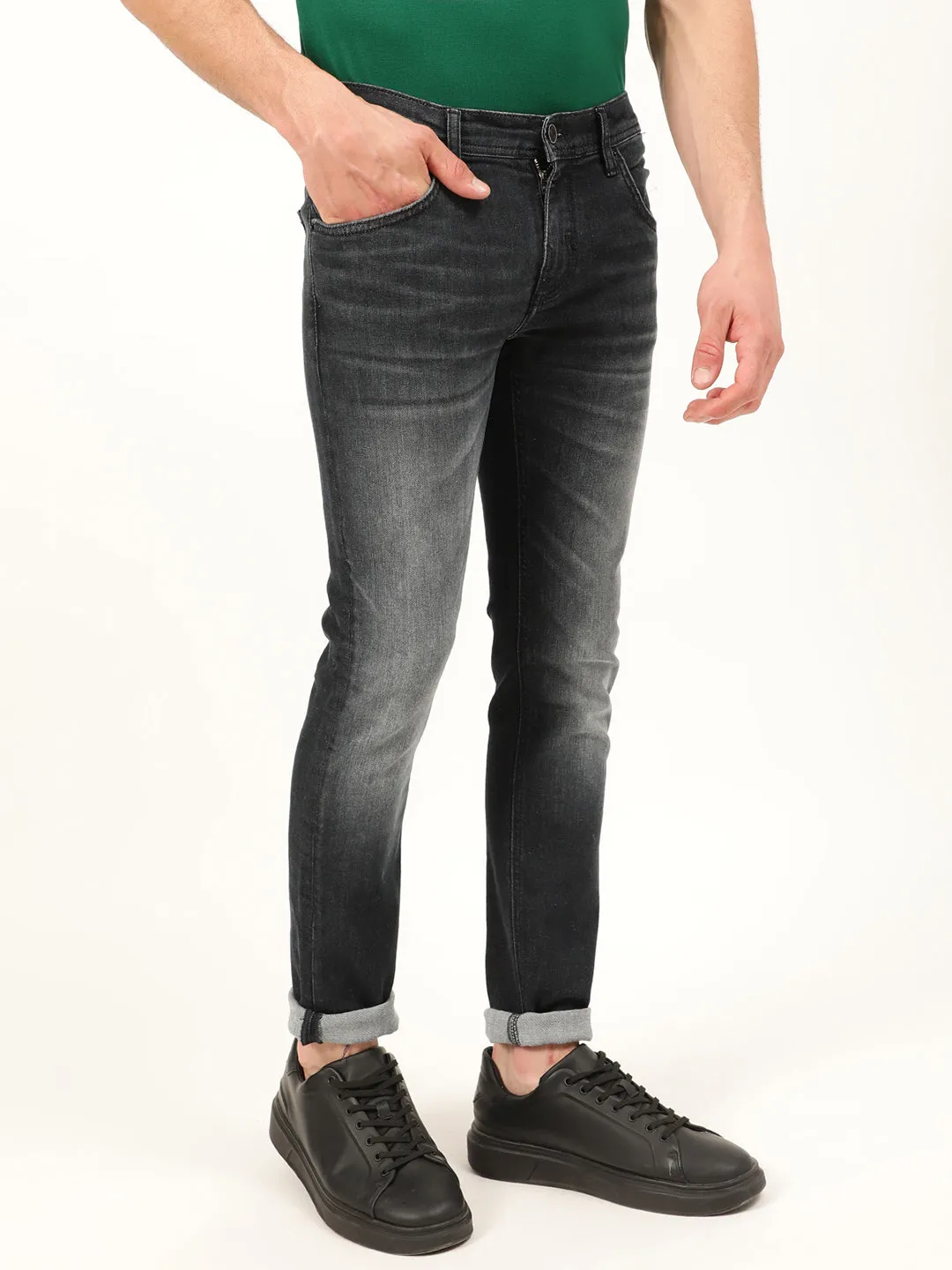 Antony Morato Men Grey Super Skinny Fit Heavy Fade Jeans