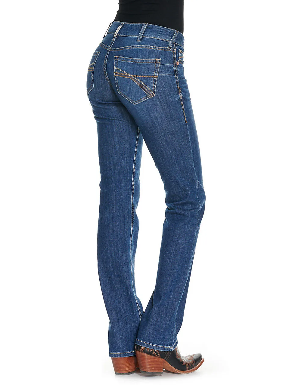 Ariat 10037682 Womens REAL Brenda Mid Rise Stackable Straight Leg Jeans Irvine