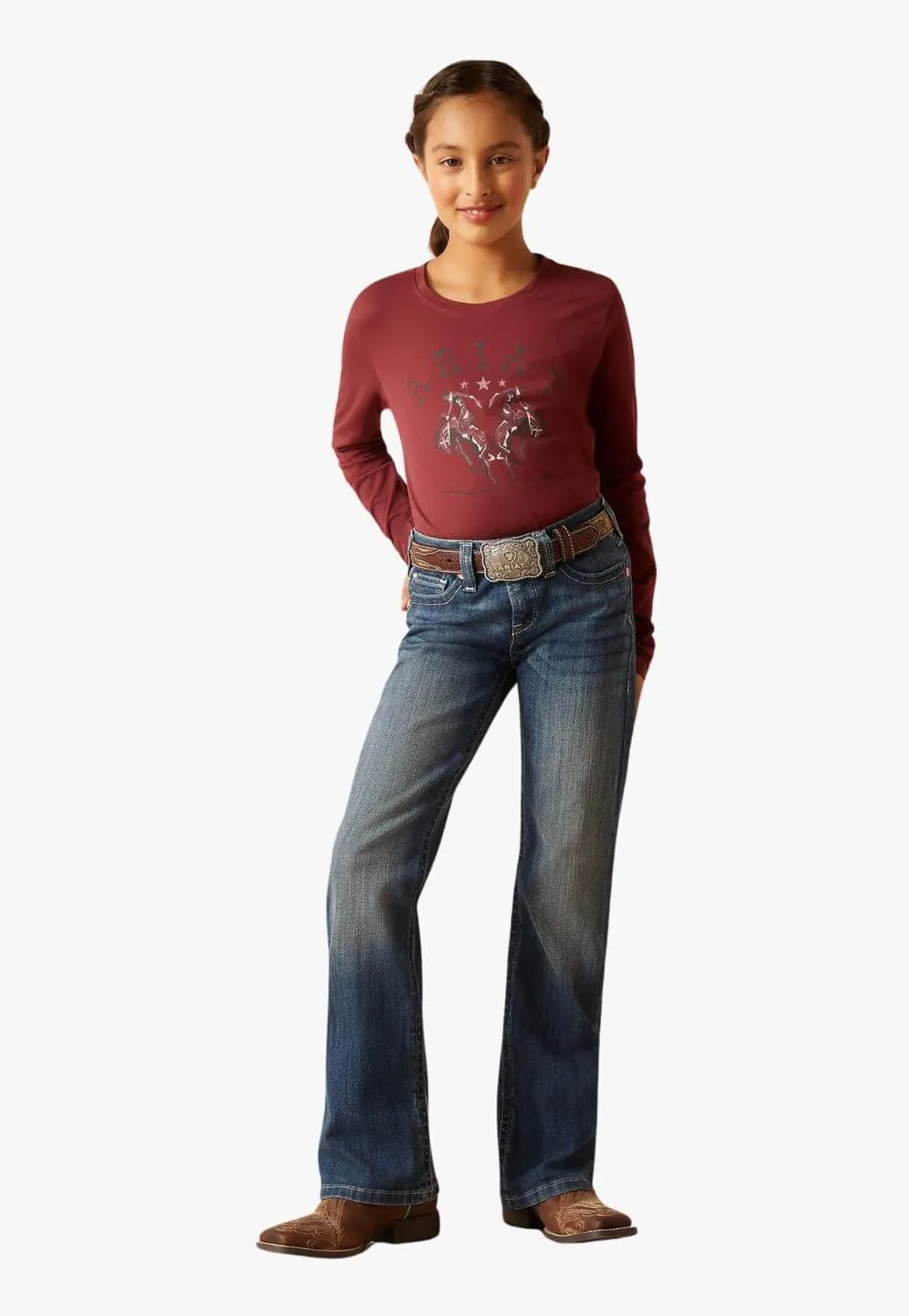 Ariat Girls REAL Clover Boot Cut Jean