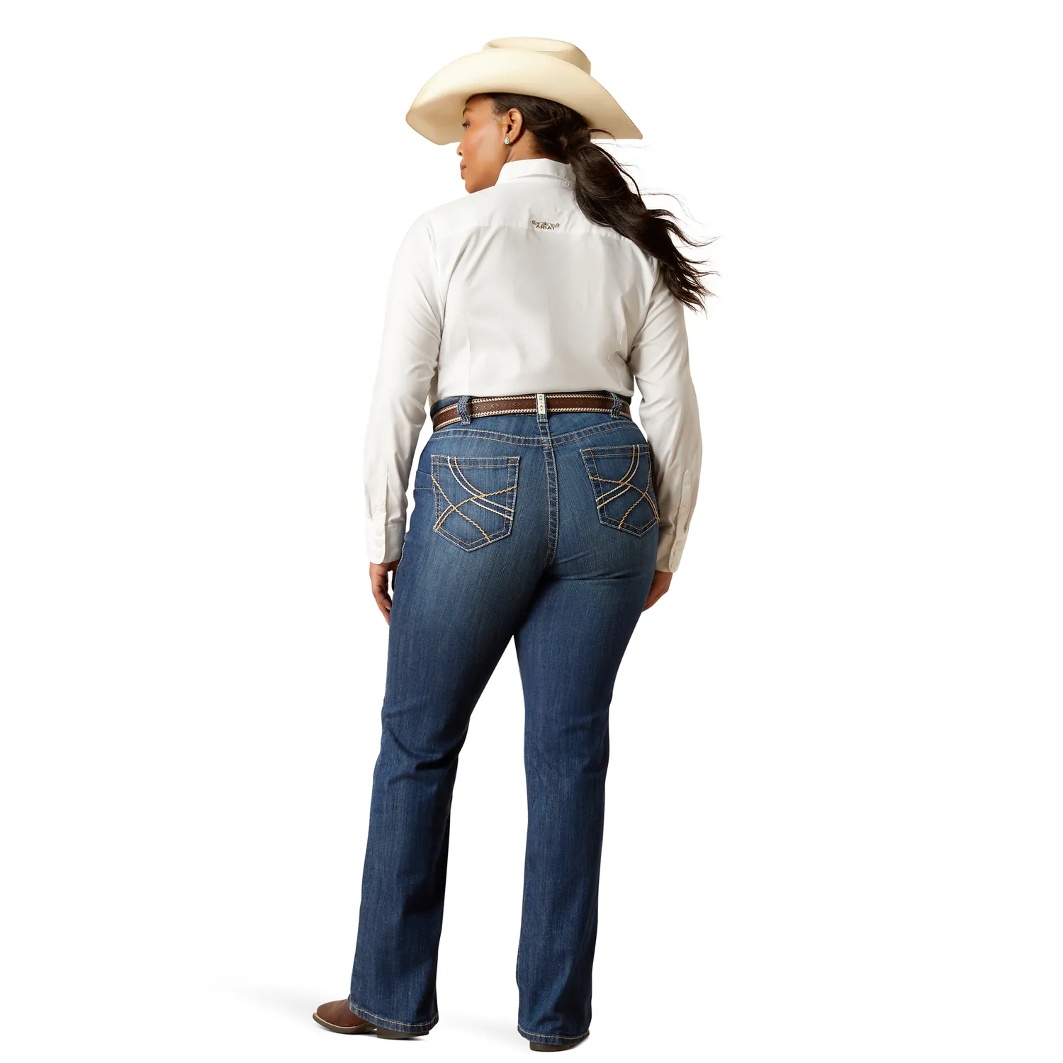 Ariat Womens R.E.A.L Mid Rise Straight Jean Everlee Irvine