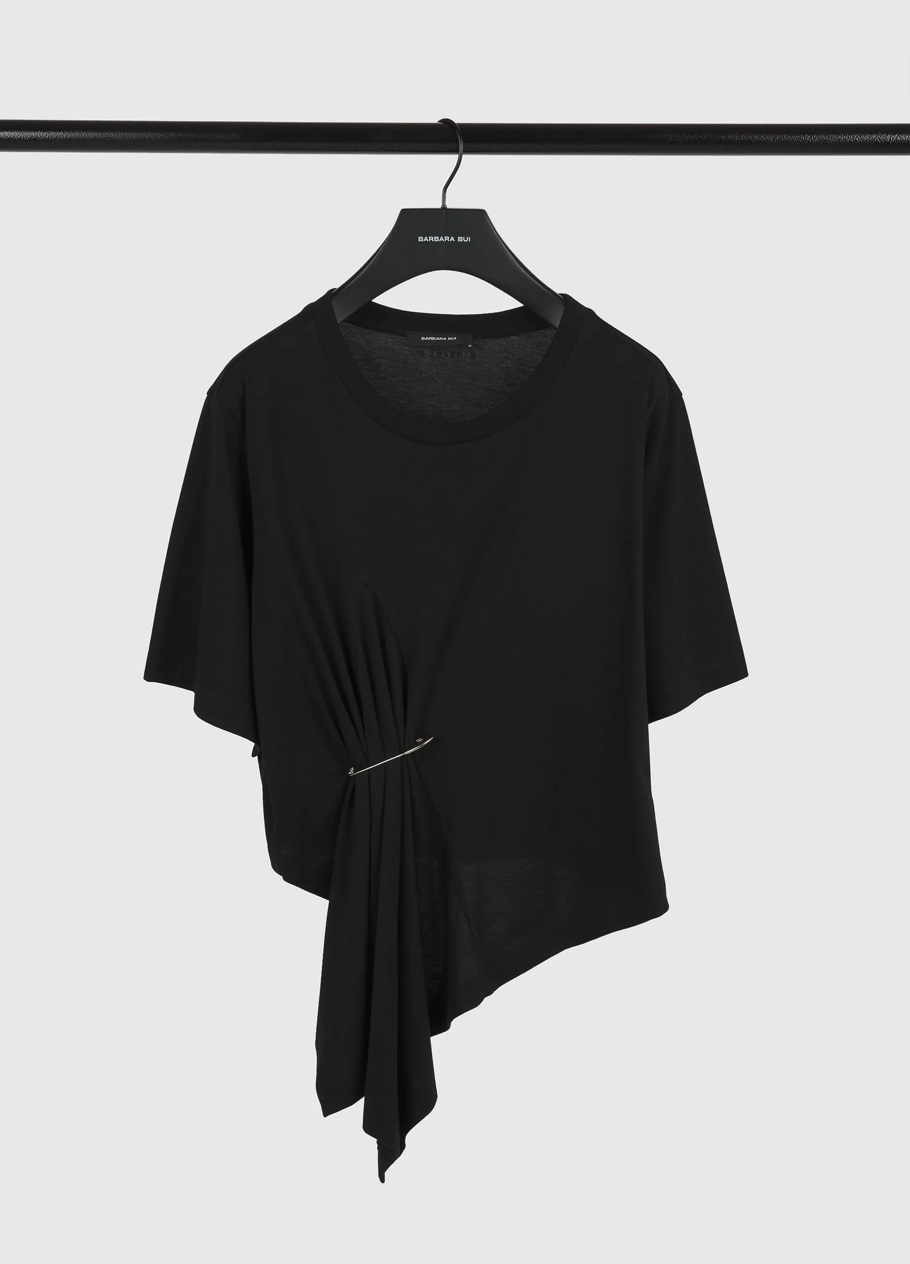 Asymmetrical cotton jersey T-shirt