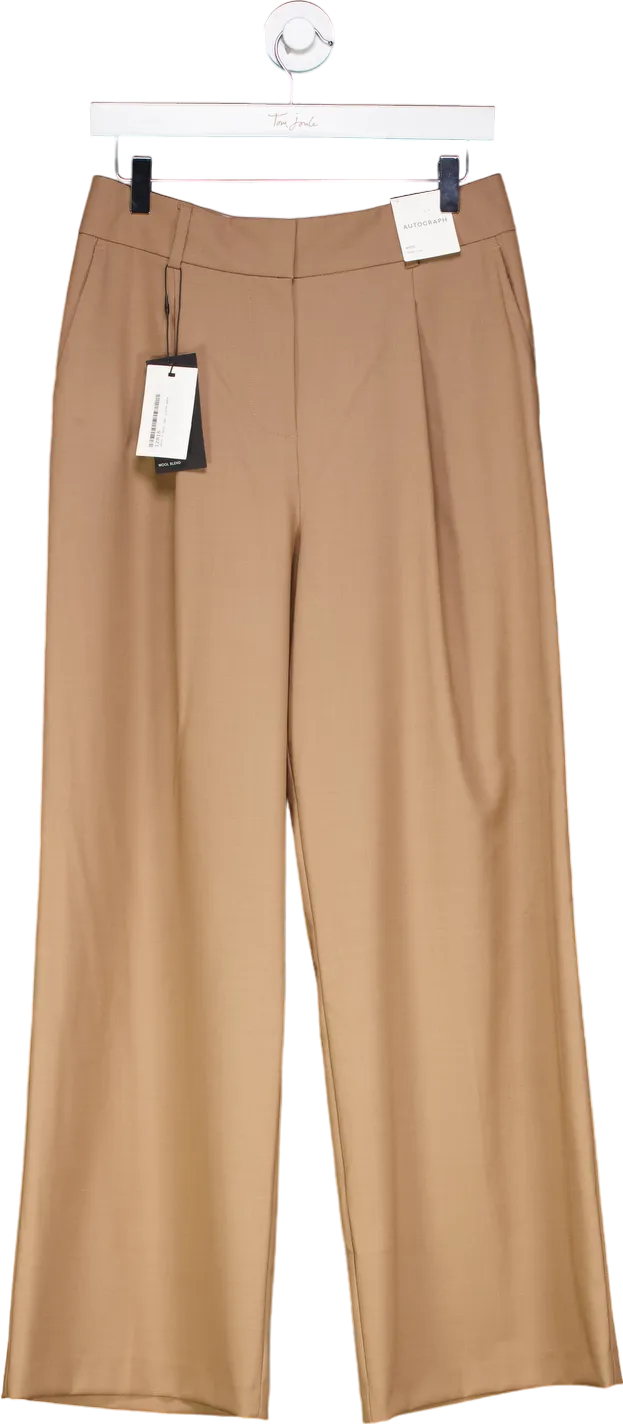 Autograph Brown Wide High Rise Trousers UK 10