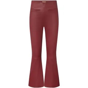 Ava RW flare pants with stretch in soft leather quality / 50896 - Racing Red