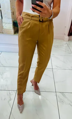 Ayla Camel Belted Trousers