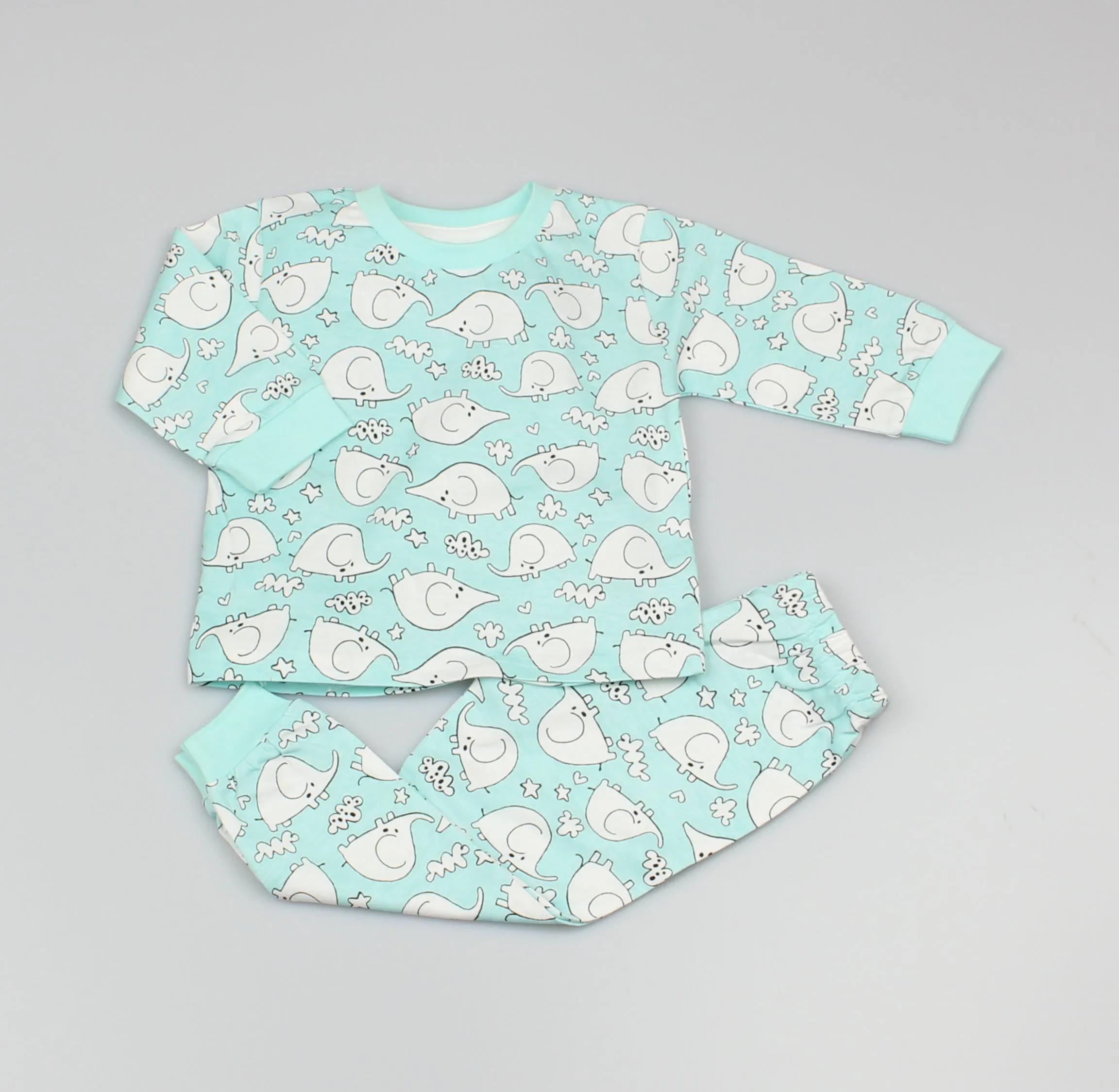 Baby Boys Blocky Elephant Pyjama Set (1  1.5  2 yrs)-GF3151