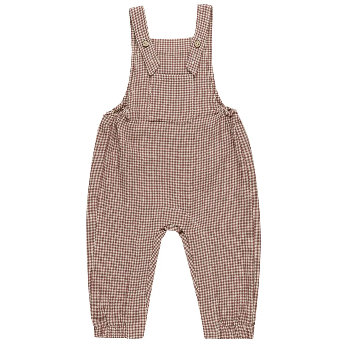 Baby Overall in Plum Gingham by Quincy Mae