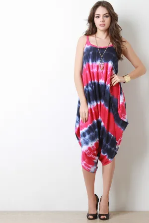 Baggy Drop Crotch Tie Dye Jumpsuit