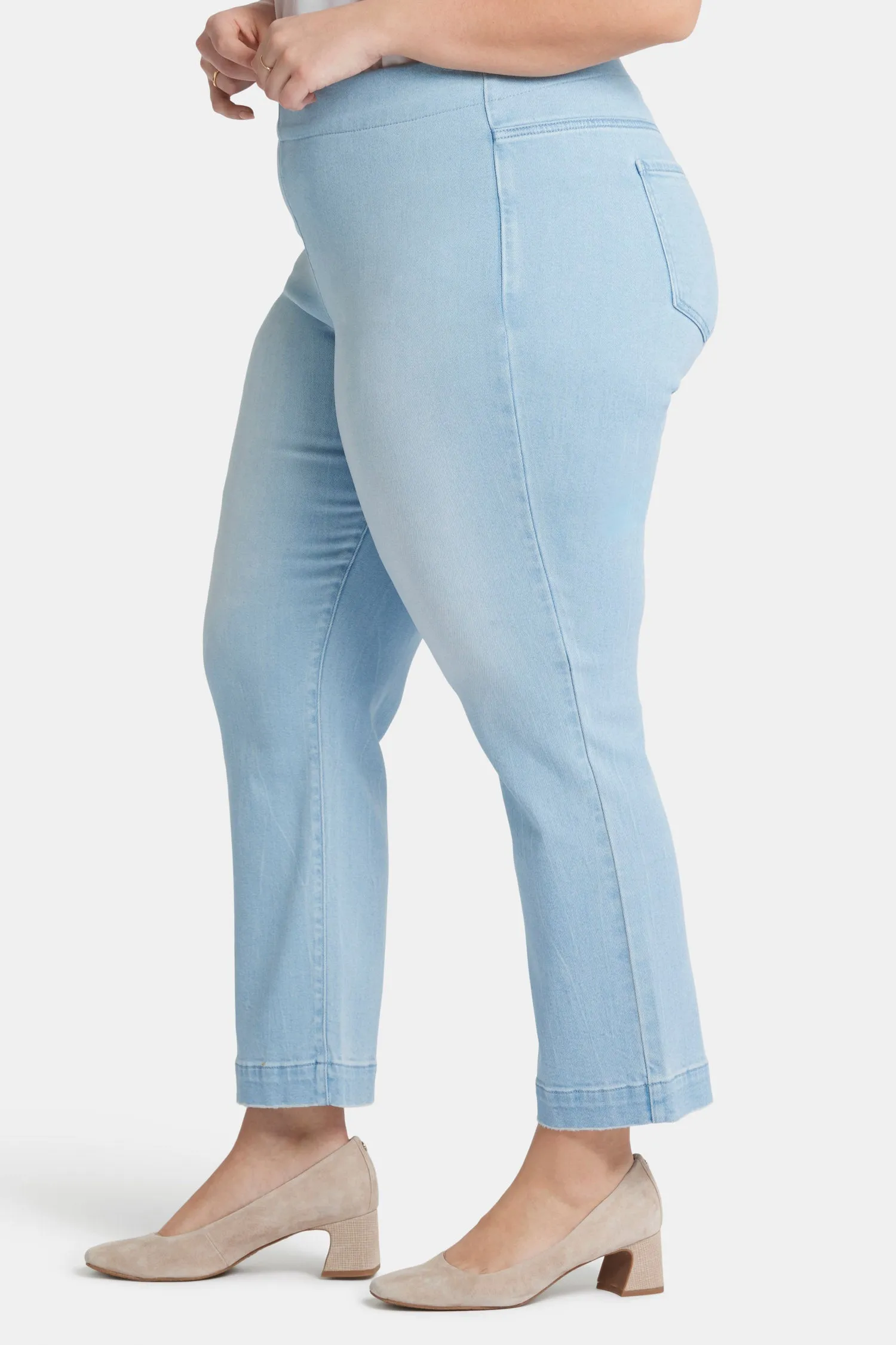 Bailey Relaxed Straight Ankle Pull-On Jeans In Plus Size - Santorini