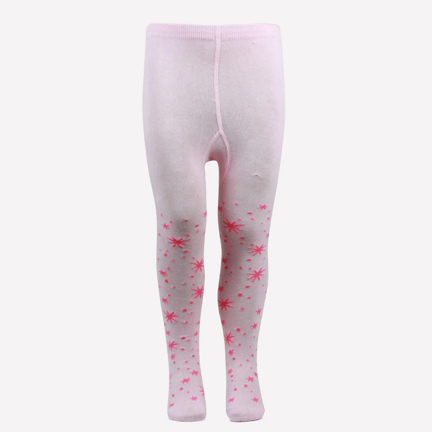 Barbie Printed Knitted Tights For Baby Girls - Baby Pink