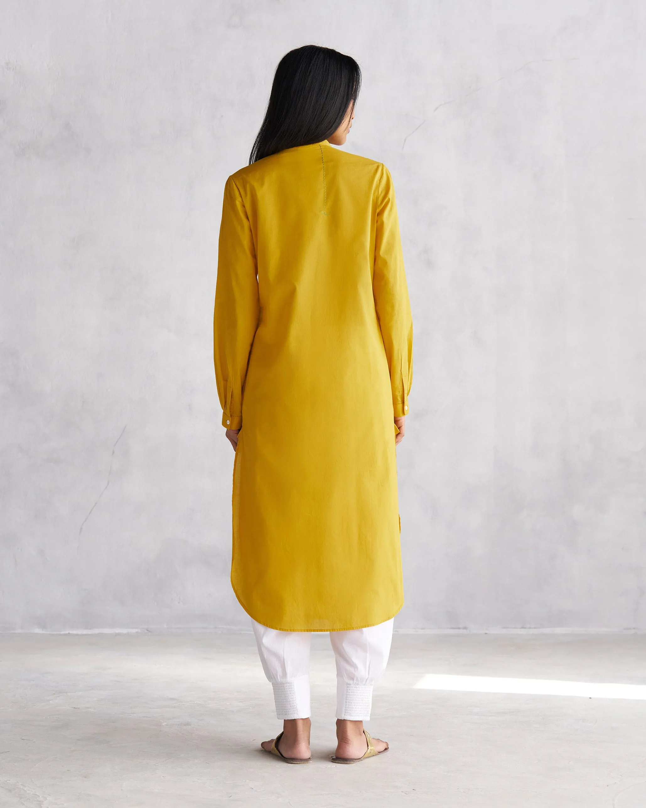 Basic Long Length Kurta - Ochre