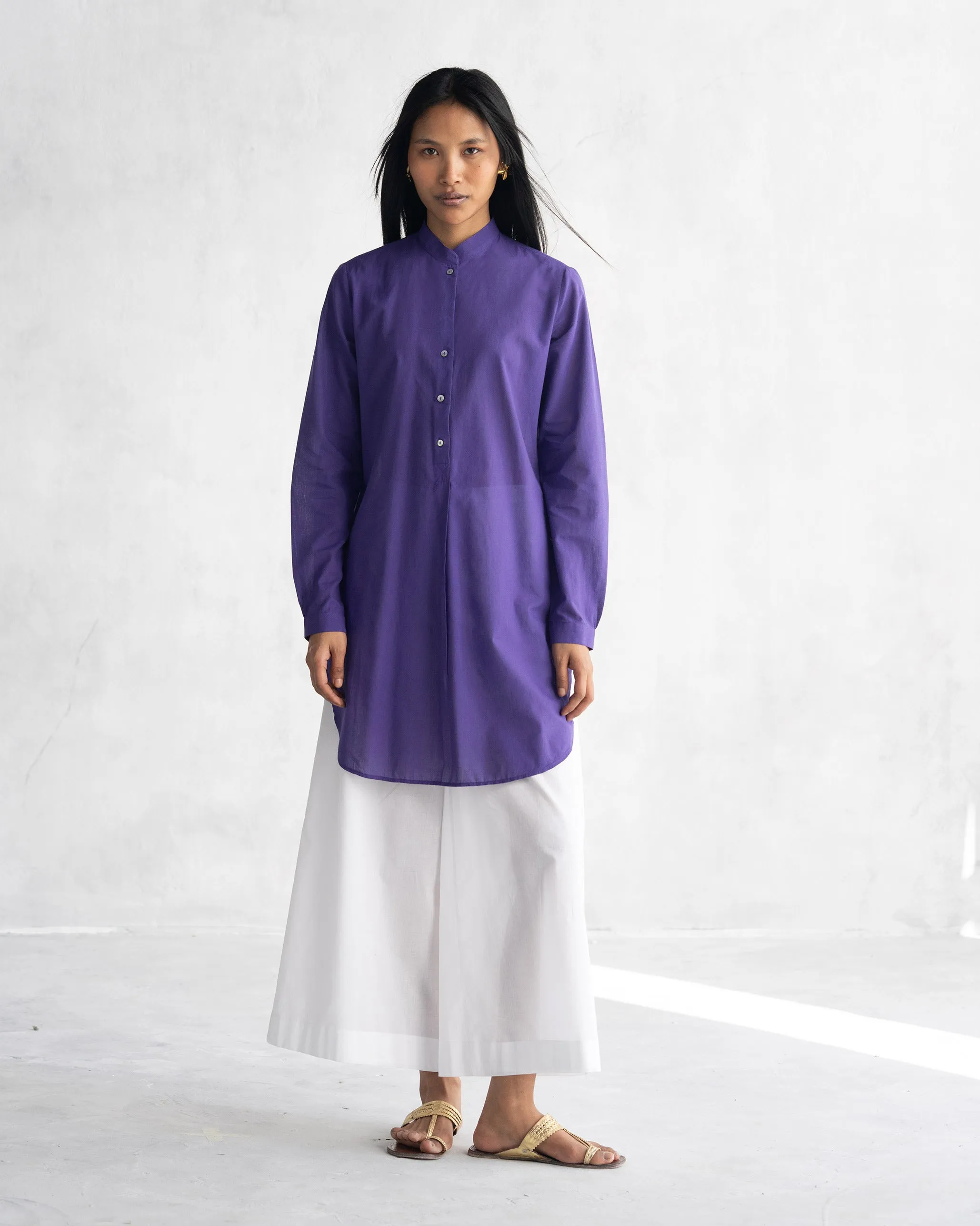 Basic Mid Length Kurta - Purple