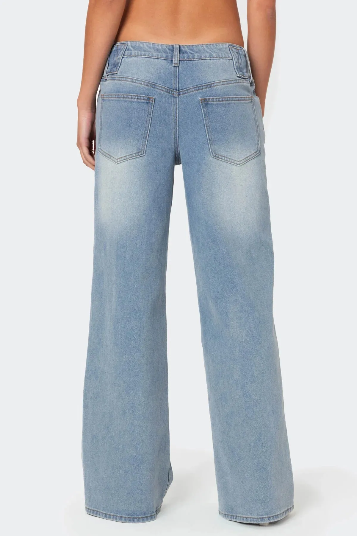 Belted Vintage Wash Jeans