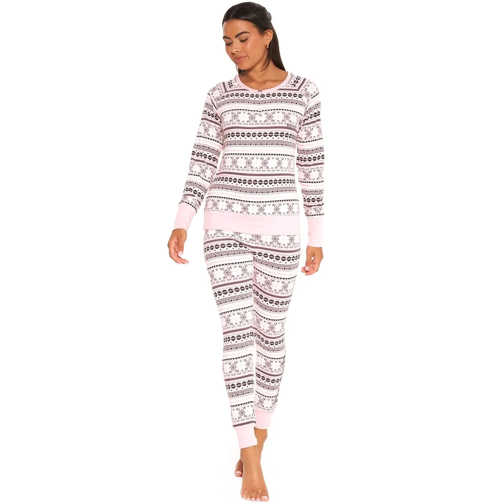 Bench Womens Sofiana Fairisle Long Sleeve Loungewear Set