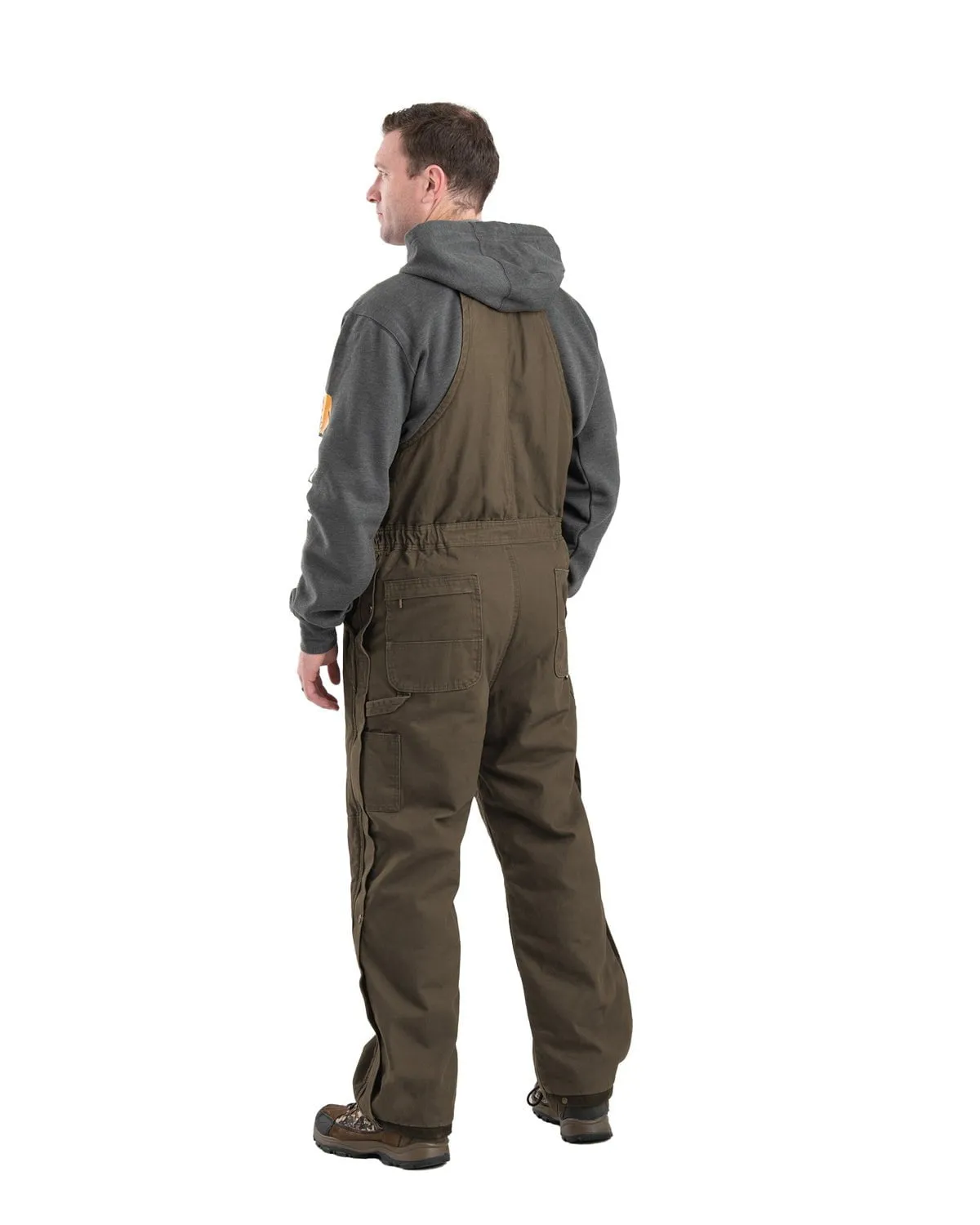 Berne Apparel Mens Heartland Insulated Duck Olive Duck 100% Cotton Bib Overall