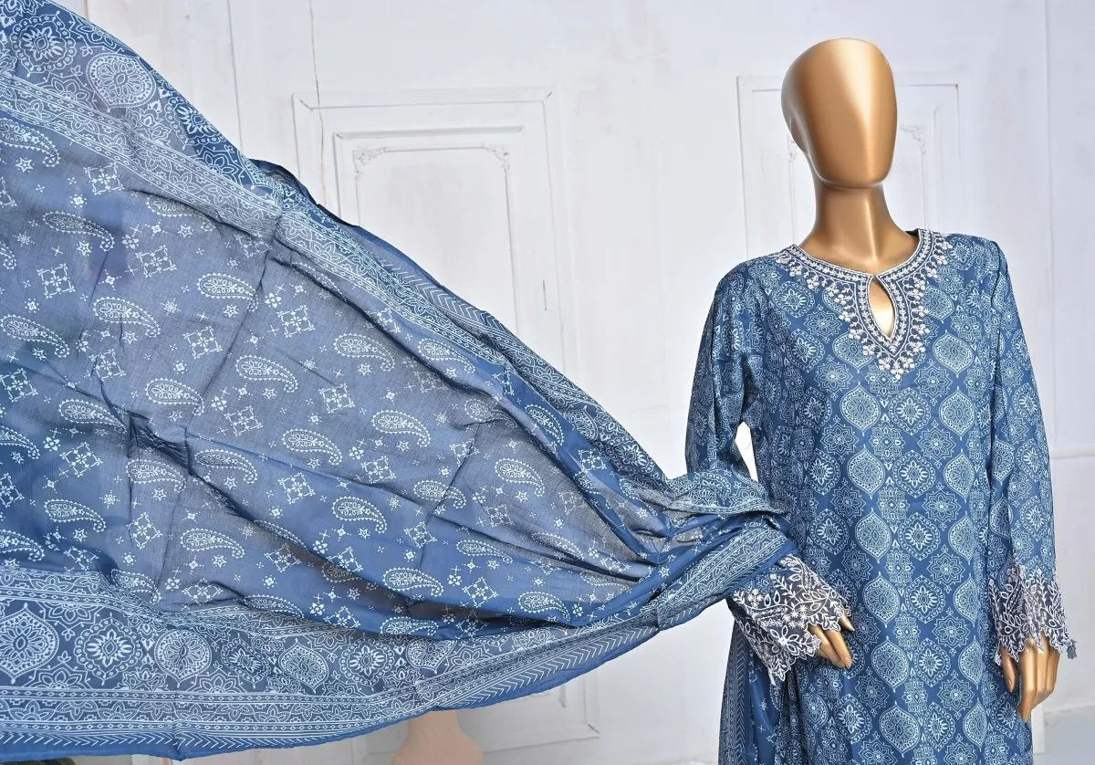 Bin Saeed Lawn 3 Piece Frock BIN108