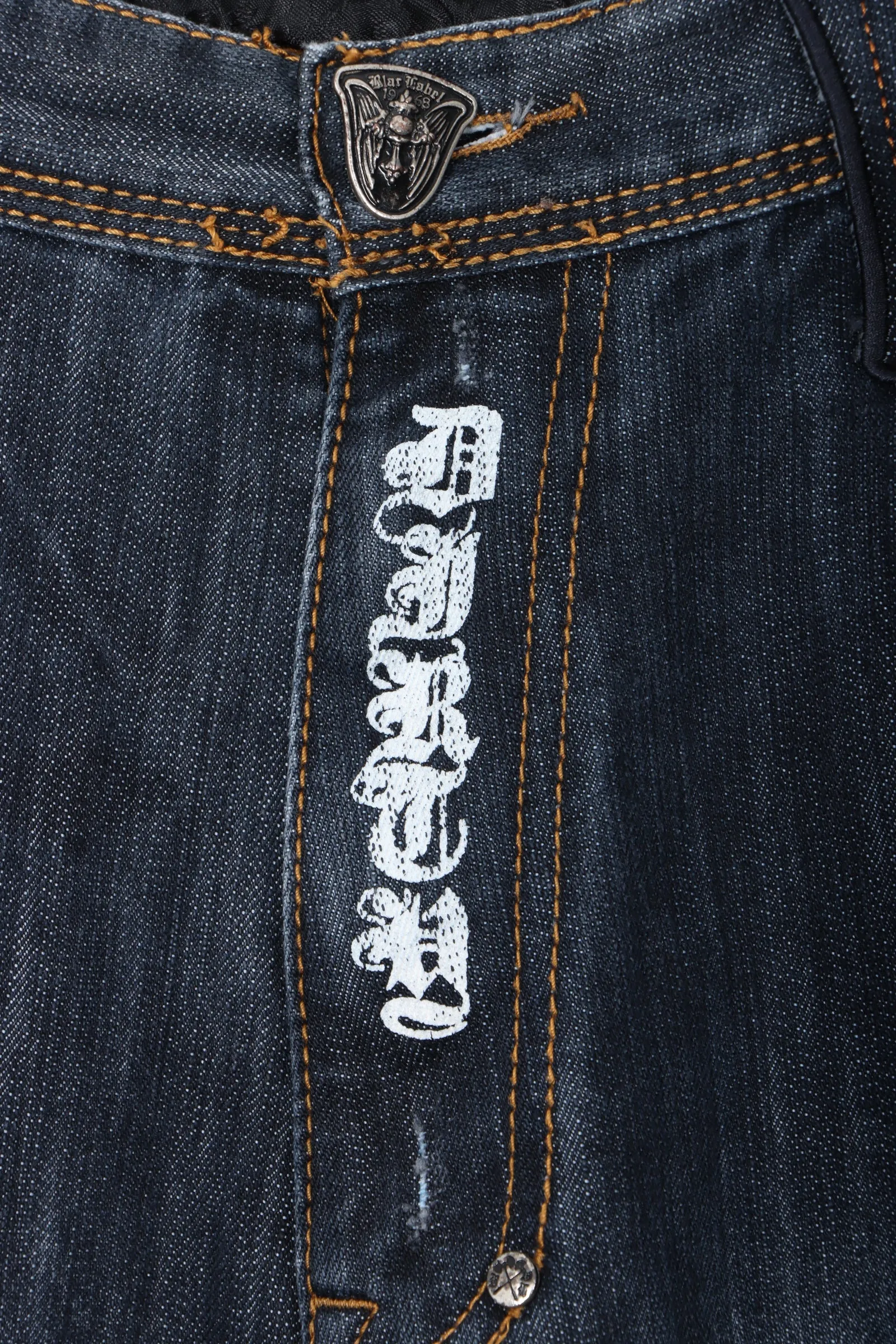 BLAC LABEL 'Loyalty' Embroidered Dark Wash Y2K Jeans (40)