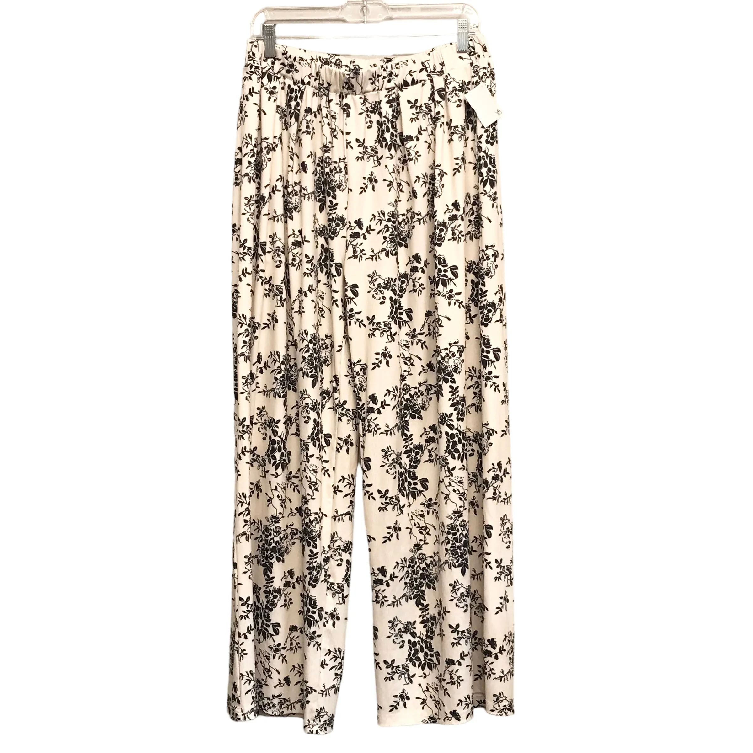 BLACK & CREAM PANTS WIDE LEG by CIDER Size:16