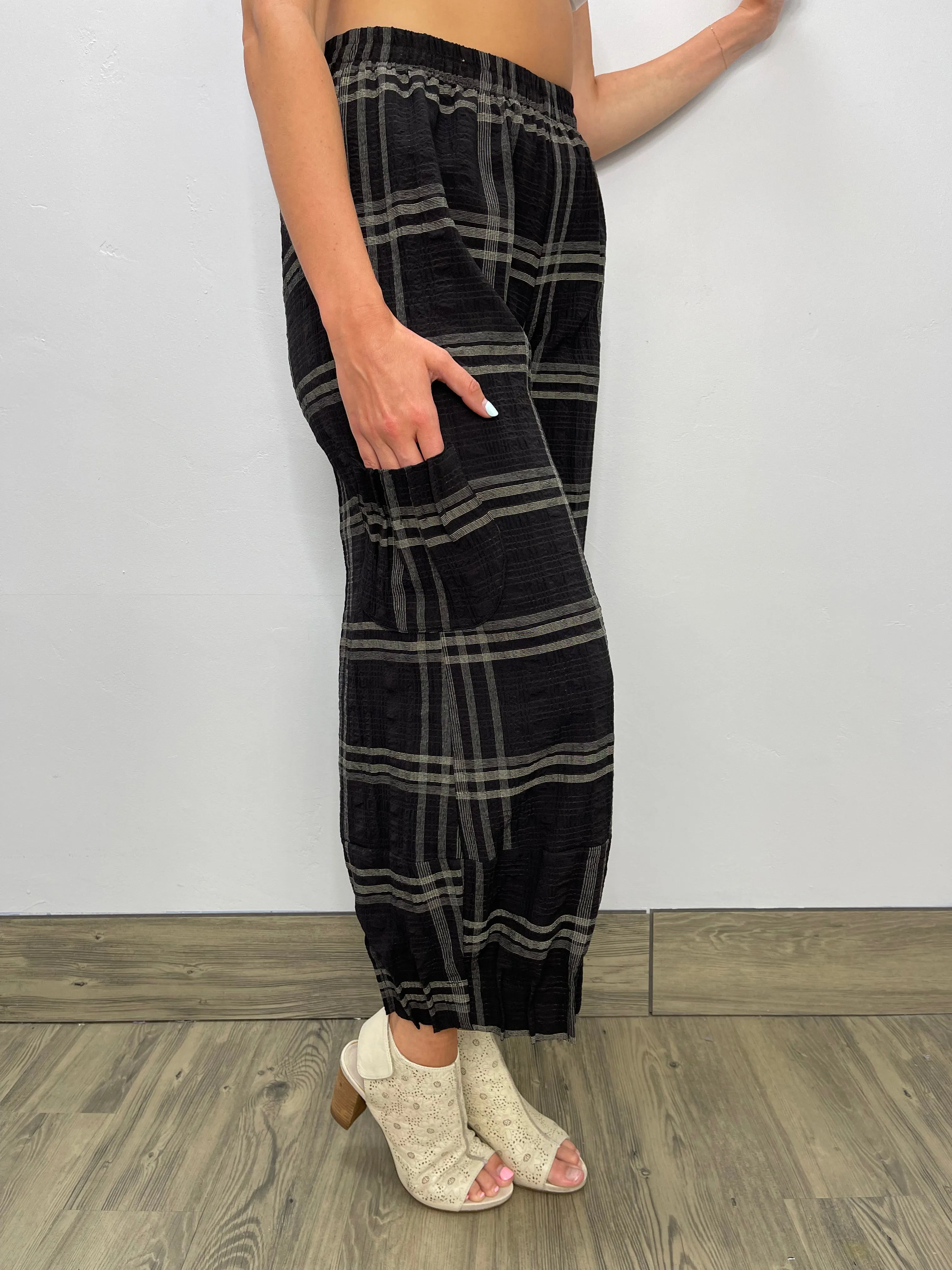 Black and Khaki Plaid Pants