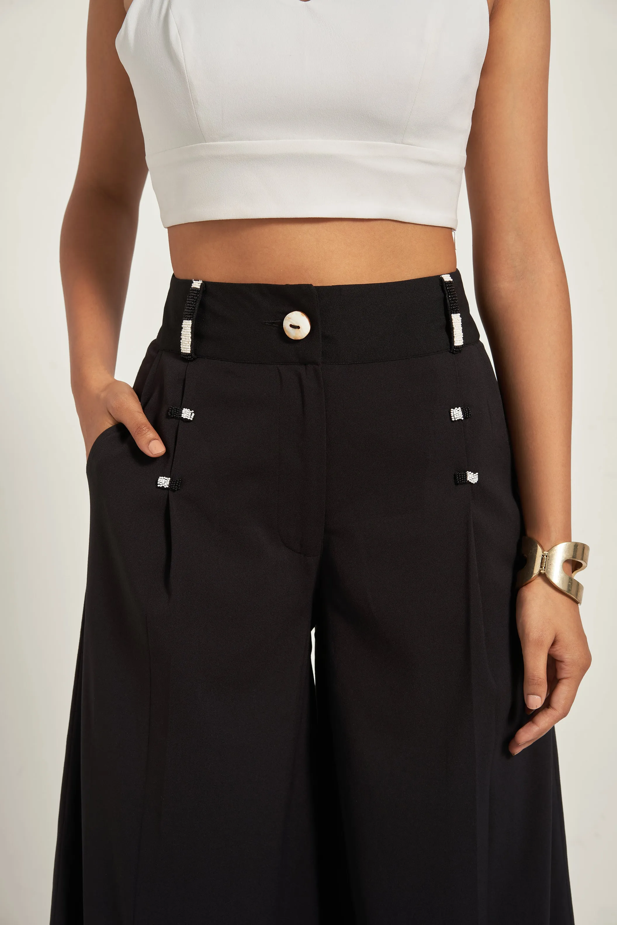 Black Beaded Trousers