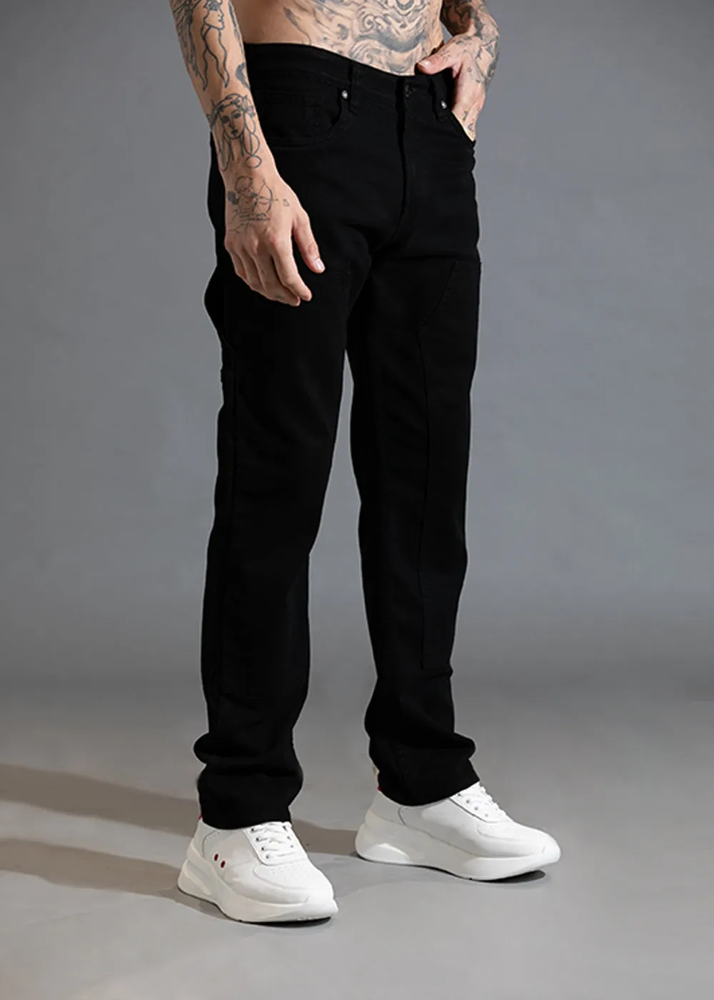 Black cargo denim