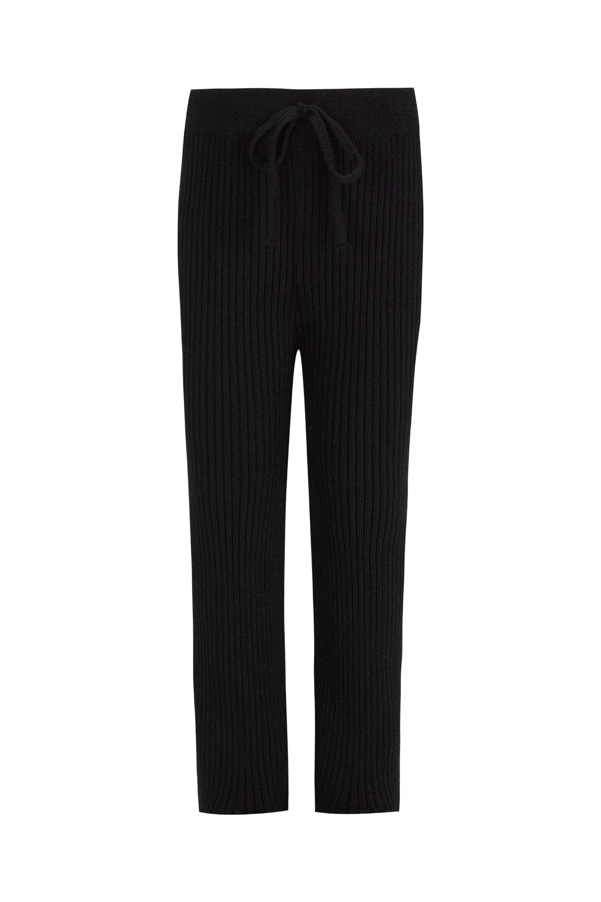 BLACK MERINO KNIT TROUSERS