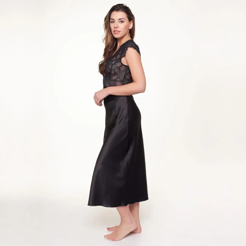 Black Peakcock Long Dress