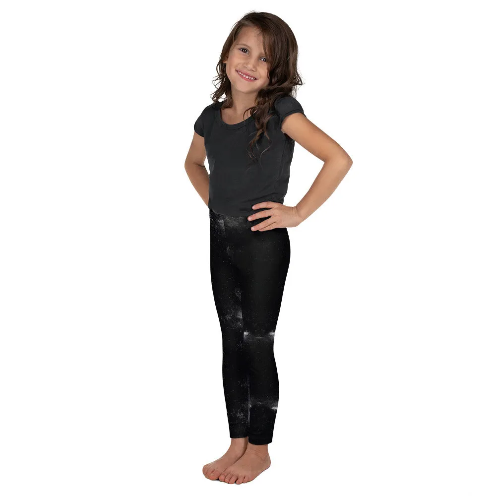 Black White Galaxy Kid's Leggings, Space Galaxies Milky Way Girl's Boy's Tights-Made in USA/EU