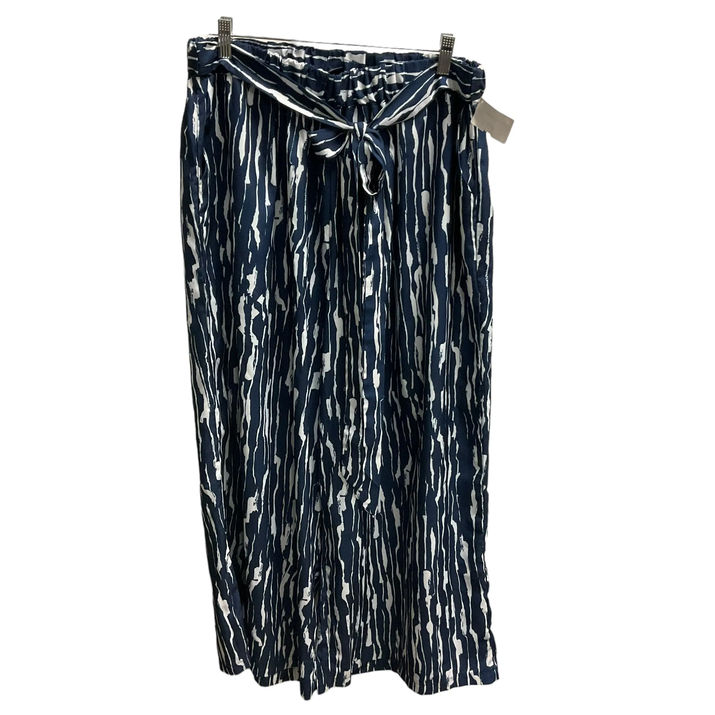 Blue & White Pants Wide Leg bloomchic, Size Xl